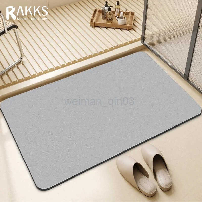 RAKKS 3D Pattern Diatomite Bath Mat Super Absorbent Quick Dry Bathroom Rug Non-Slip Bathtub Pad Anti-Slip Floor Mat Home Carpet H260316