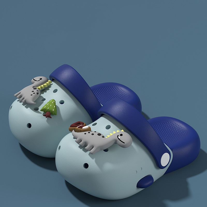 Kids Dinosaur Clogs Cute Dino Decor Lightweight Waterproof Non-slip EVA Boys Girls Summer Beach Pool Shoes Breathable Casual Home Birthday Gift