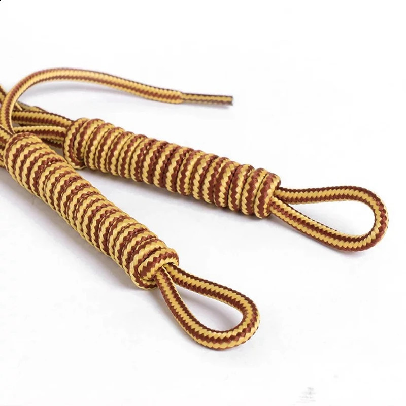 1Pair Striped Double Color Shoelaces Round Cotton Shoe laces Outdoor Boots and Sneakers Shoelace 18 Color 70CM 90CM 120CM 150CM 260313