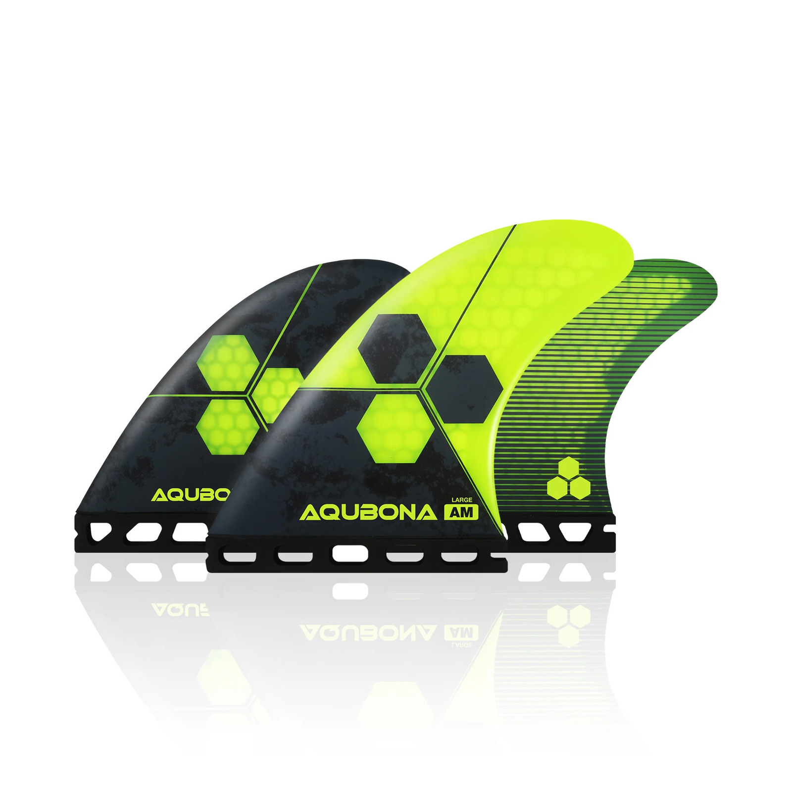 AQUBONA Surfboard Fins Honeycomb Fiberglass Performance Tri Fin Compatible with Single Tab or Twin Tab Surfboards S/M/L Size 260311