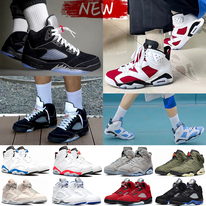 man 6 5 Basketball Shoes outdoor shoes 6S 5S Black Metallic Fire Red British Khaki UNC Black Phantom Blue Pink Silver Yellow Goldd Brown Green Bronze Sports Trainers