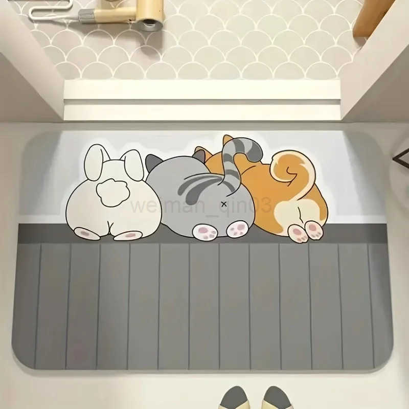 VIKAMA Cartoon Cute Pet Bathroom Carpet Absorbent Anti slip Bathroom Shower Room Anti slip Mat Home Decoration H260316