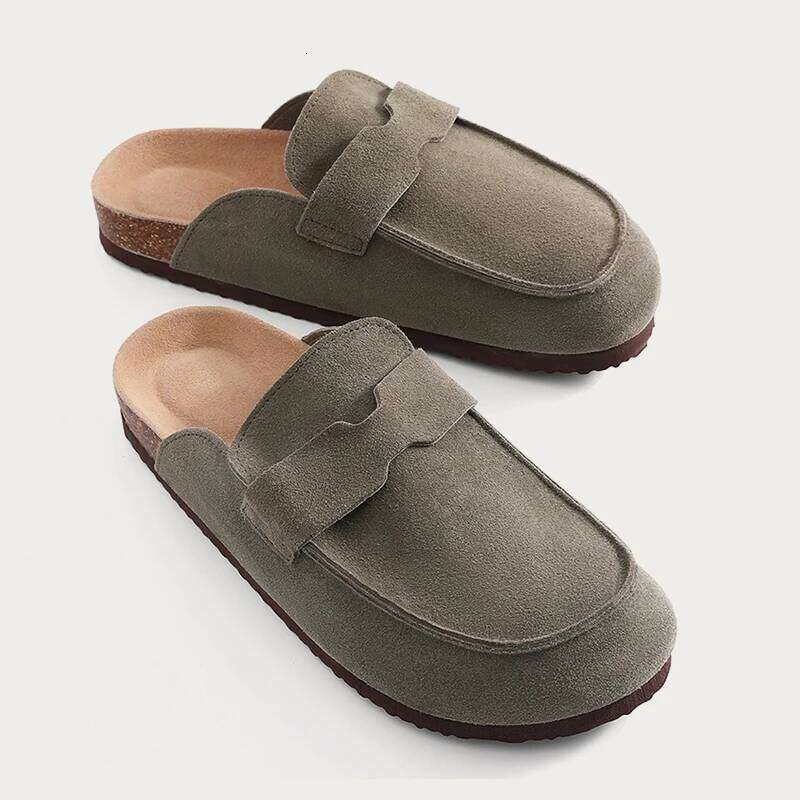 2026 Pallene For Women New Unisex Classic Cork womens slippers Sandals Fashion Cow Suede Clogs Mules Men Outdoor Beach Slippers