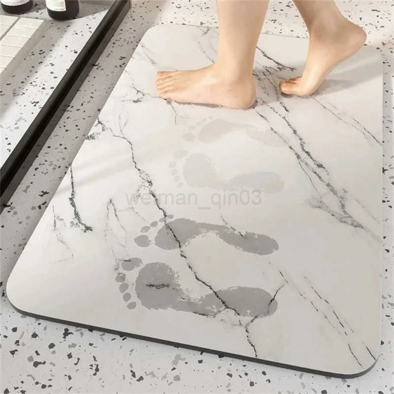 1pc Bathroom Rugs Washable Bath Mat Diatomite Stone PU Floor Mat Non Slip Quick Dry Pad Multi-Purpose Doormat Household Supplies H260316