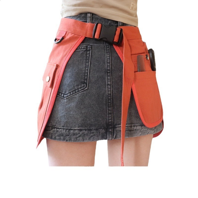 Half-length apron with multiple pockets for easy storage suitable for beauty and gardening work 240913