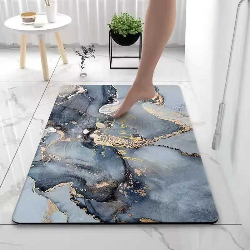 Soft diatom mud bathroom absorbent floor mat non-slip quick-drying foot mat toilet door mat toilet carpet H260316