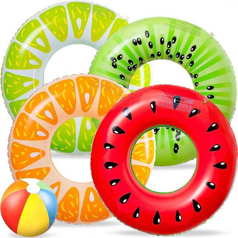 Fruit pool float watermelon kiwi orange lemon swim ring beach ball - inflatable tube floating water toys M260316