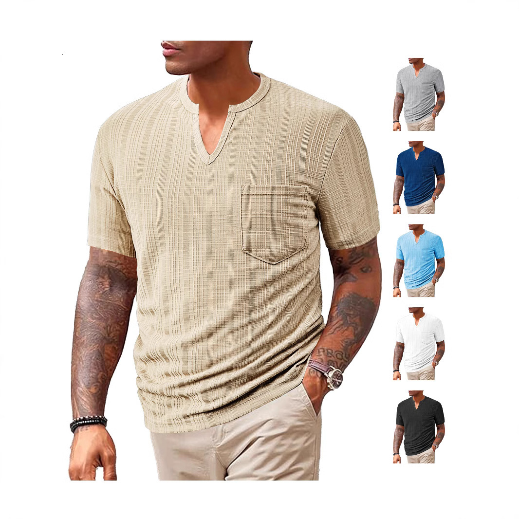 Years Of Men's Fashion: European And American Summer New Style Designer T-shirt Sporty Casual Loose Polo Solid Designer Hoodie Color Imitation Linen Vneck Men's