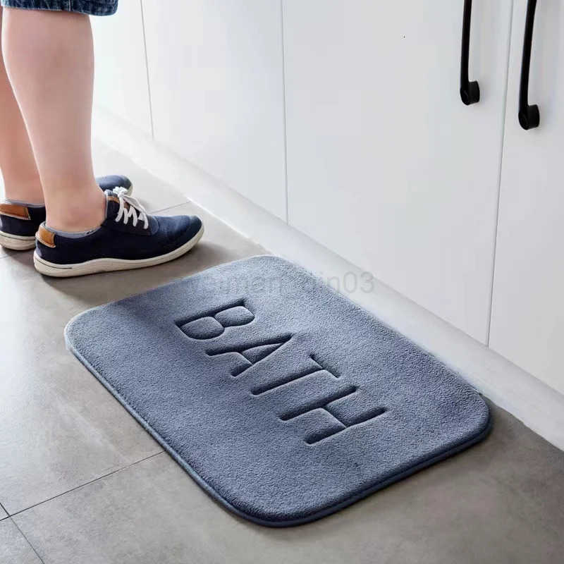 Anti Slip Mat Faux Cashmere Memory Foam Carpet Coral Fleece Super Absorbent Floor Mat Kitchen Living Room Bathroom H260316