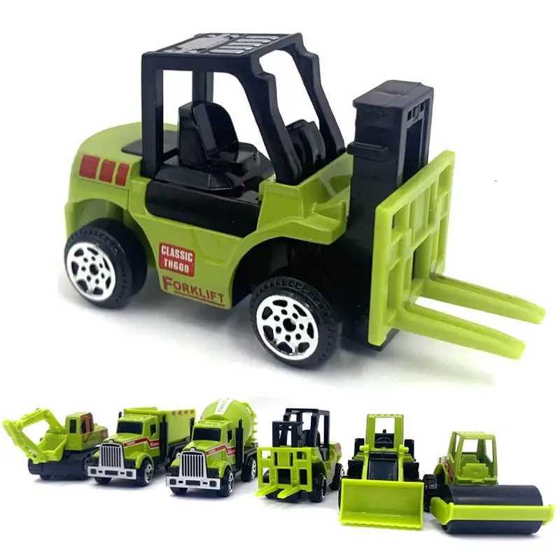 6pcs/set Educational Toys Alloy Plastic Engineering Truck Car Construction Model Vehicle Loader Tractor Excavator For Kid Gifts Y260316