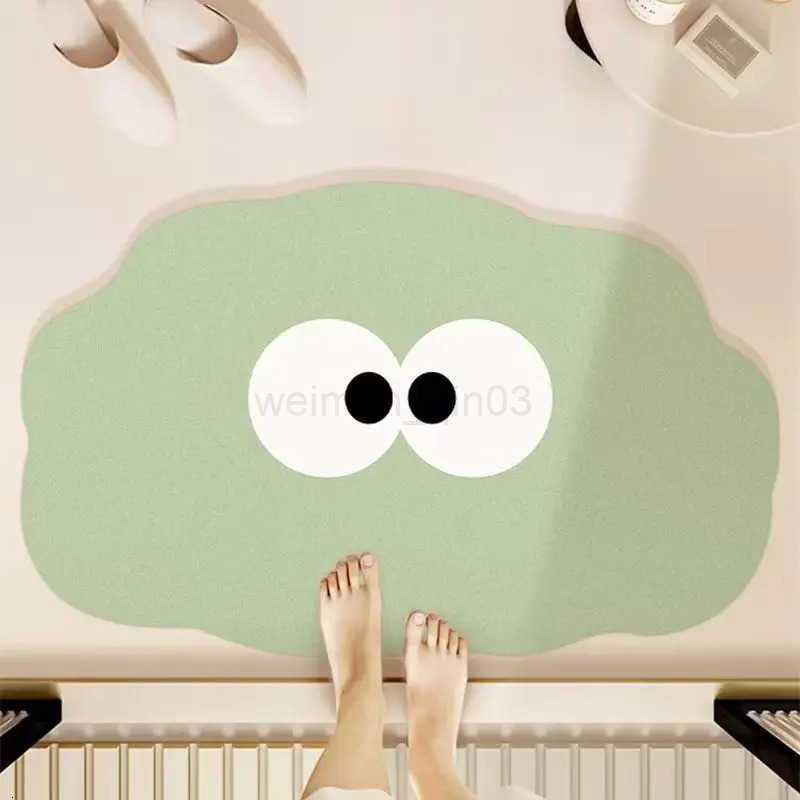 VIKAMA Cute and Fun Big Eyes Cloud Bathroom Carpet Absorbent Anti slip Quick drying Foot Mat Toilet Entrance Door Mat H260316