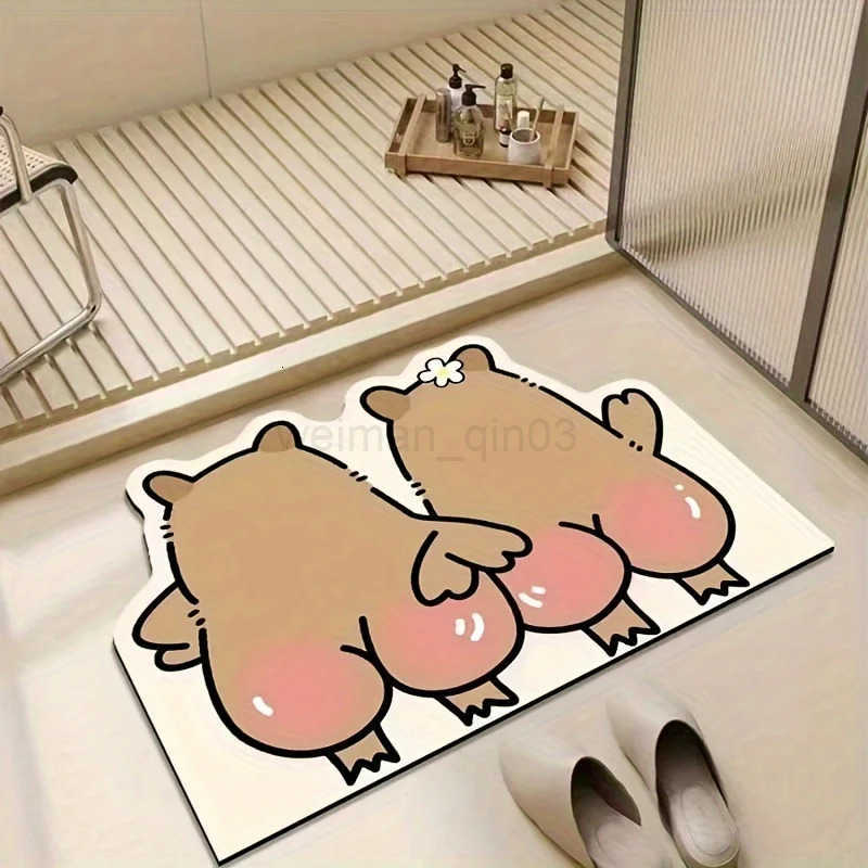 VIKAMA Cute Cartoon Bear Carpet Kitchen Rug Doormat Welcome Mat Bathroom Mat Rug For Bedroom Carpet For Live Room Home Dec H260316