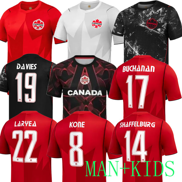 canada Jerseys 2026 DAVIES Fleming Beckie DAVID Larin Buchanan Home Third Kids Kit national team 1998 retro Soccer Football Shirt RED