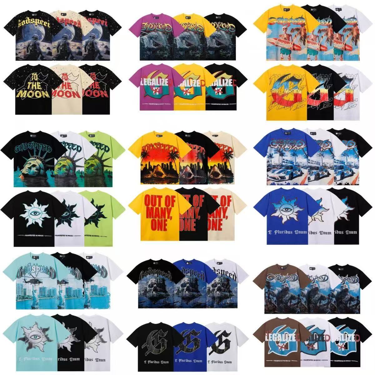 Y2k graphic tee God Speed shirt designer t shirt mens tshirt short sleeve beach hipster fabric Stree printing clothes street High quality Hip Hop Fashio