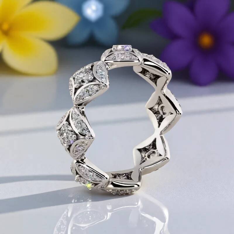 Unique White Zircon Geometric Rings For Women Silver Color Pormise Engagement Wedding Bands Bridal Jewelry Mothers Day Gifts