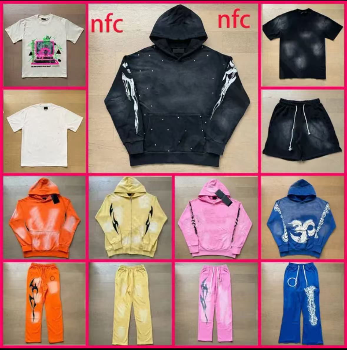 mens hoodies designer hoodie graphic hoodie womens washed balck basic hiphop street tshirts INS splash letter t-shirts set clothes printing colorful eur size S-XL