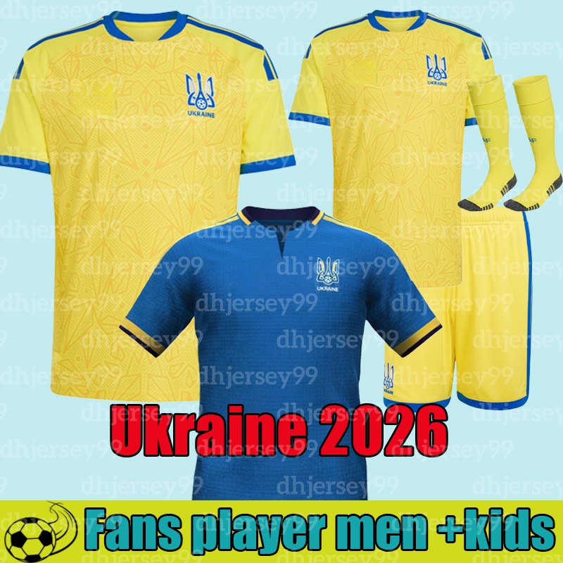 2026 Ukraine MATVIYENKO Mens Soccer Jerseys MYKOLENKO ZABARNYI KONOPLYA BONDAR VANAT Mens Home Away Football Shirt Short Sleeve Adult kits set