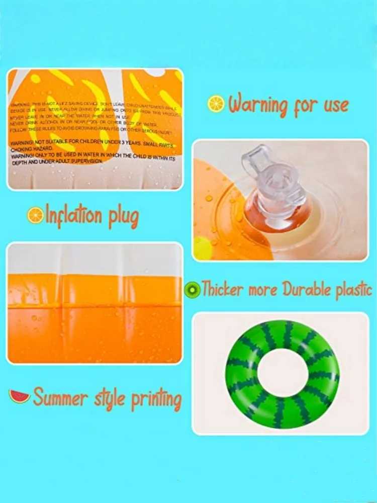 Fruit pool float watermelon kiwi orange lemon swim ring beach ball - inflatable tube floating water toys M260316