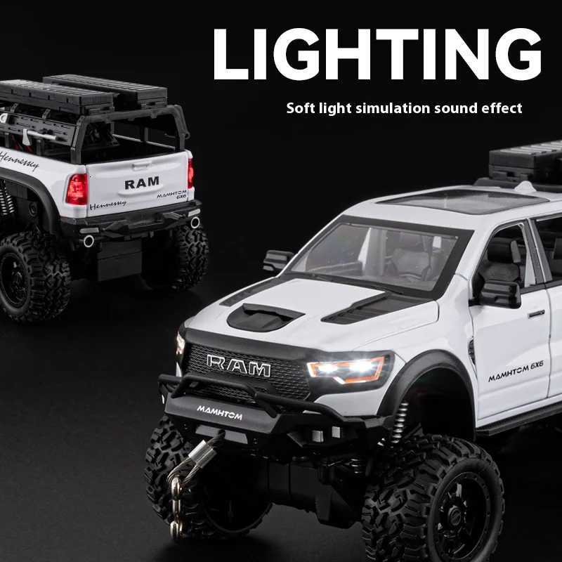 Large Size 124 Mammoth 6X6 Off-road Pickup Truck Childrens Toy Car Simulation Alloy Car Model Ornament Boy Gift Y260316