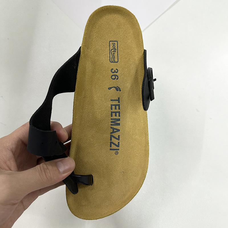 TEEMAZZI New hot free shipping designer slippers for mens womens flat slippers brown black blue red beige Fashionable and versatile cork flat sandals