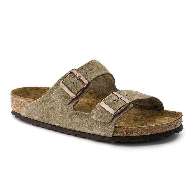 TEEMAZZI hot free shipping designer slippers for mens womens flat slippers brown black blue red beige Fashionable and versatile cork flat sandals