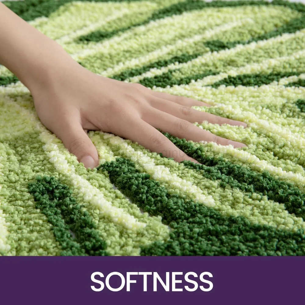 Leaf Bathroom Rugs Monstera 235x315 Tropical Plant Shaped Bath Mat Green Washable Shower Floor Bathmat Toilet Carpet Non Sl H260316