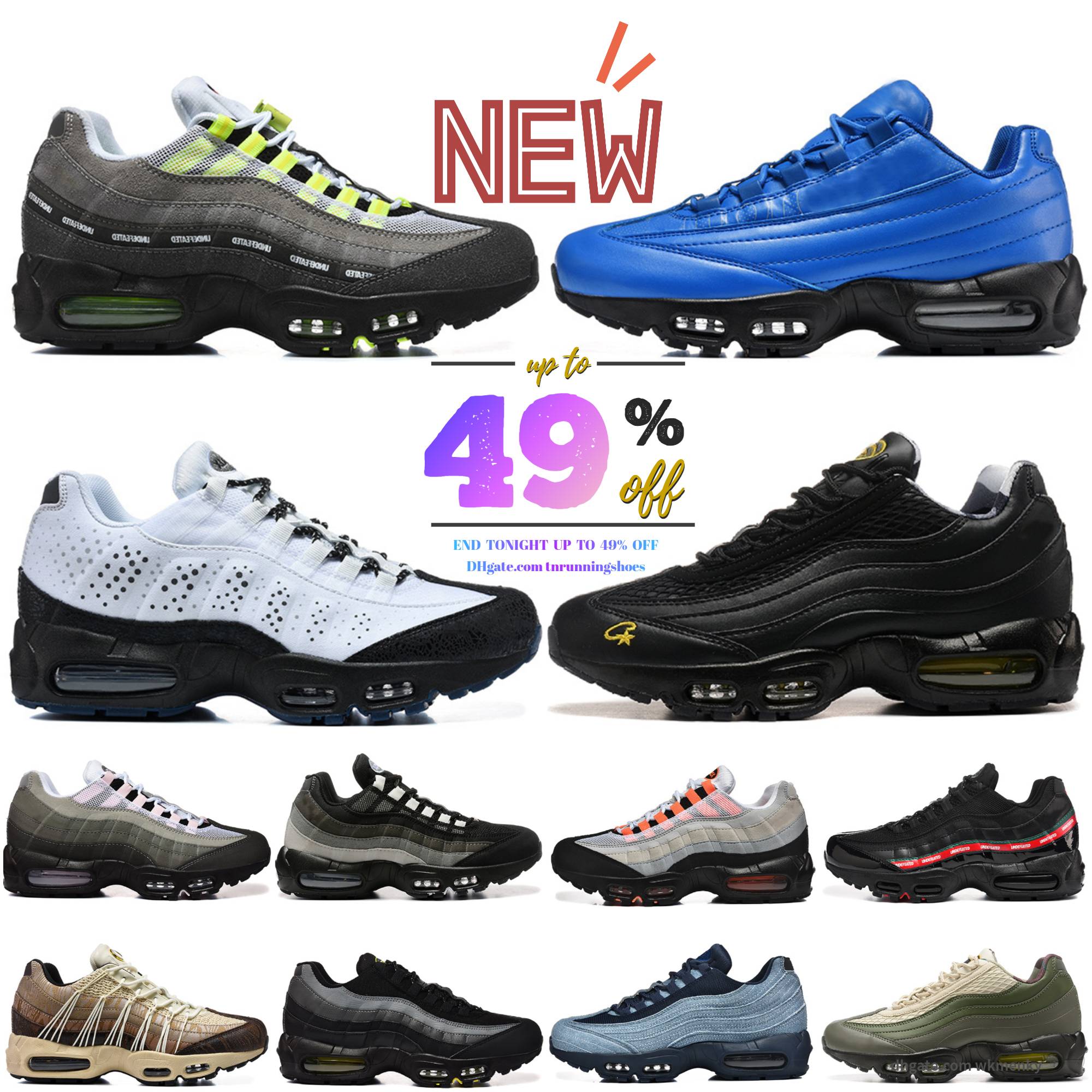 Top Mens 95 95s Neon Running Shoes Triple Black White Silver Tour Yellow Aegean Storm Sequoia Pink Beam Cool Grey Olive Midnight Navy Men Trainers Sports Sneakers 40-46