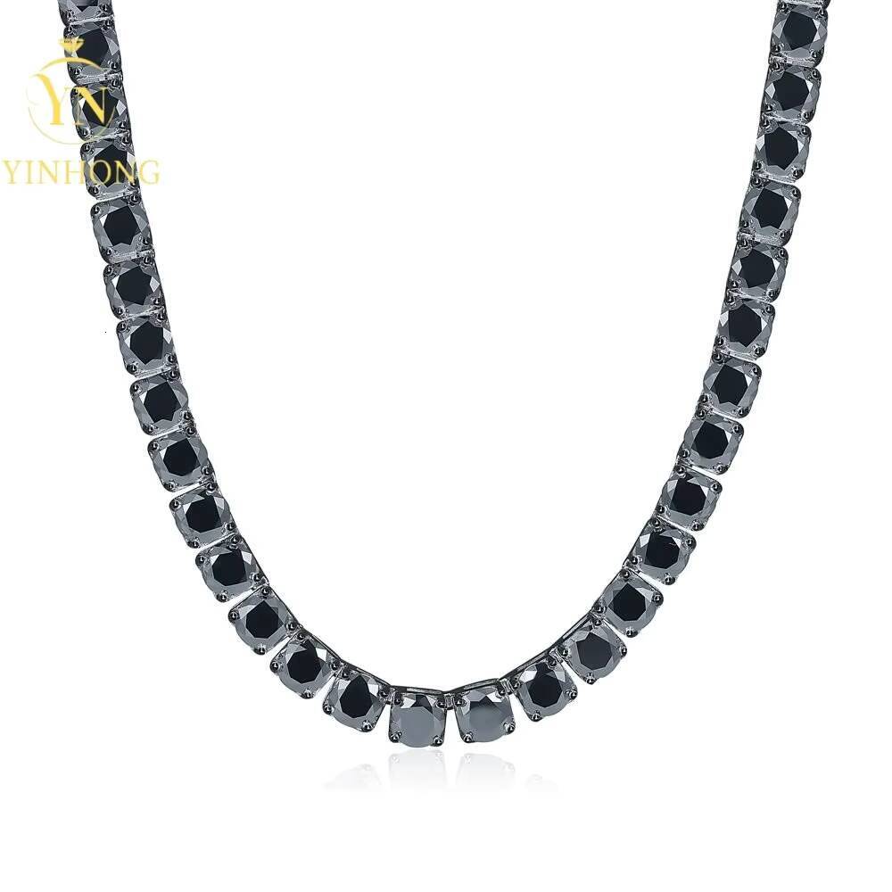 Custom Gra Jewelry Iced Out 2mm 3mm 4mm 5mm 65mm Vvs Silver 925 Hip Hop Black Vvs Moissanite Lab Diamond Tennis Chain