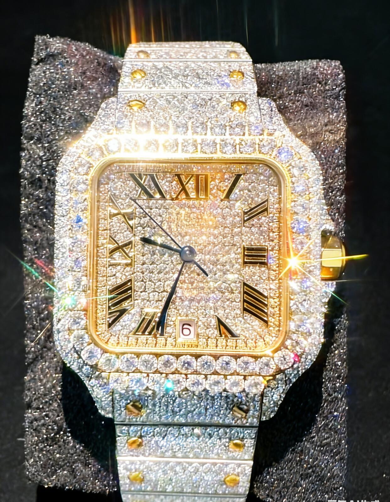 VVS1 Top Quality Automatic nical Iced Out Designer Men Moissanite Pass test Free delivery Use high-end diamonds to design luxury jewelry full of diamond watches