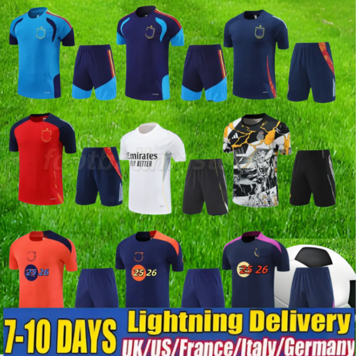 25 26 Spain Short Sleeve Tracksuit Pedri soccer jersey Ferran Morata Espana Shirt 2026 World Training Suit Cup Men Kids Kit 267
