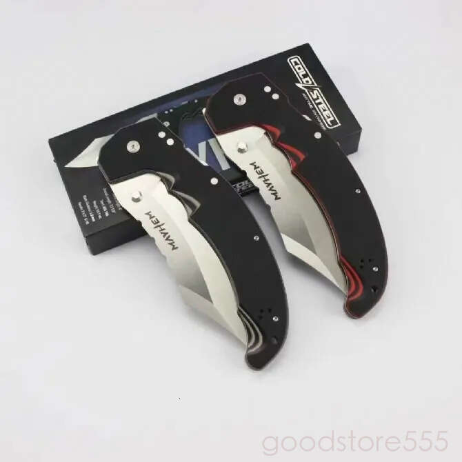 2Models CS Mayhem ATLAS Folding Knife 5.91 pocket knife fixed blade knife S35VN couteau Blade, Black/Gray G10 Handles