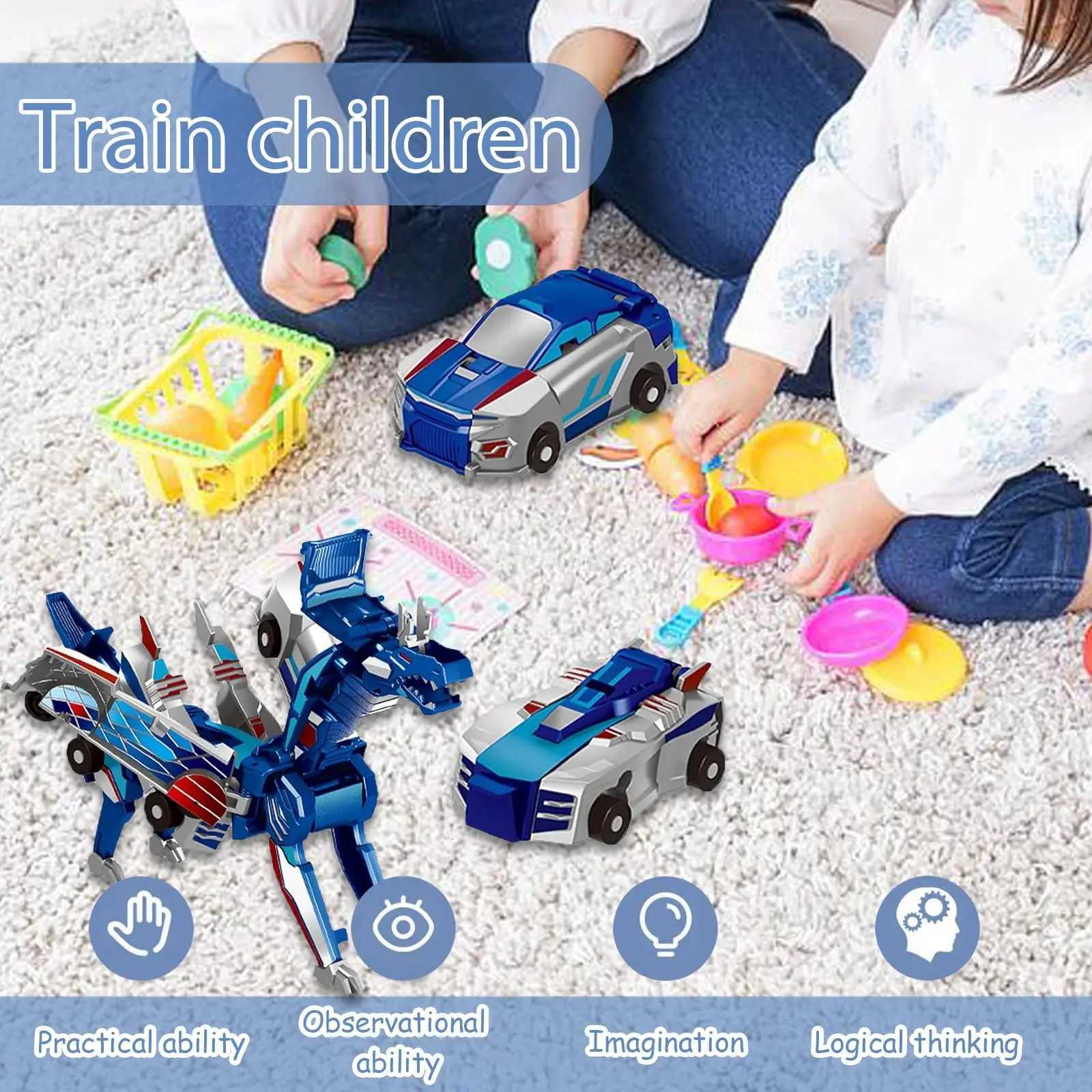 Ultimate Unicorn 2-in-1 Magnetic Car Toy Transforming Robot for Kids Inertial Sliding Racing Car Impact Deformation DIY Toy Y260316