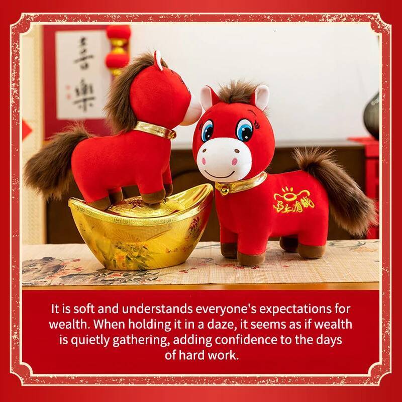 2026 Of The Crying Plush 20/25/30CM Zodiac Horse Mascot Stuffed Animal New Year Blessing Souvenir