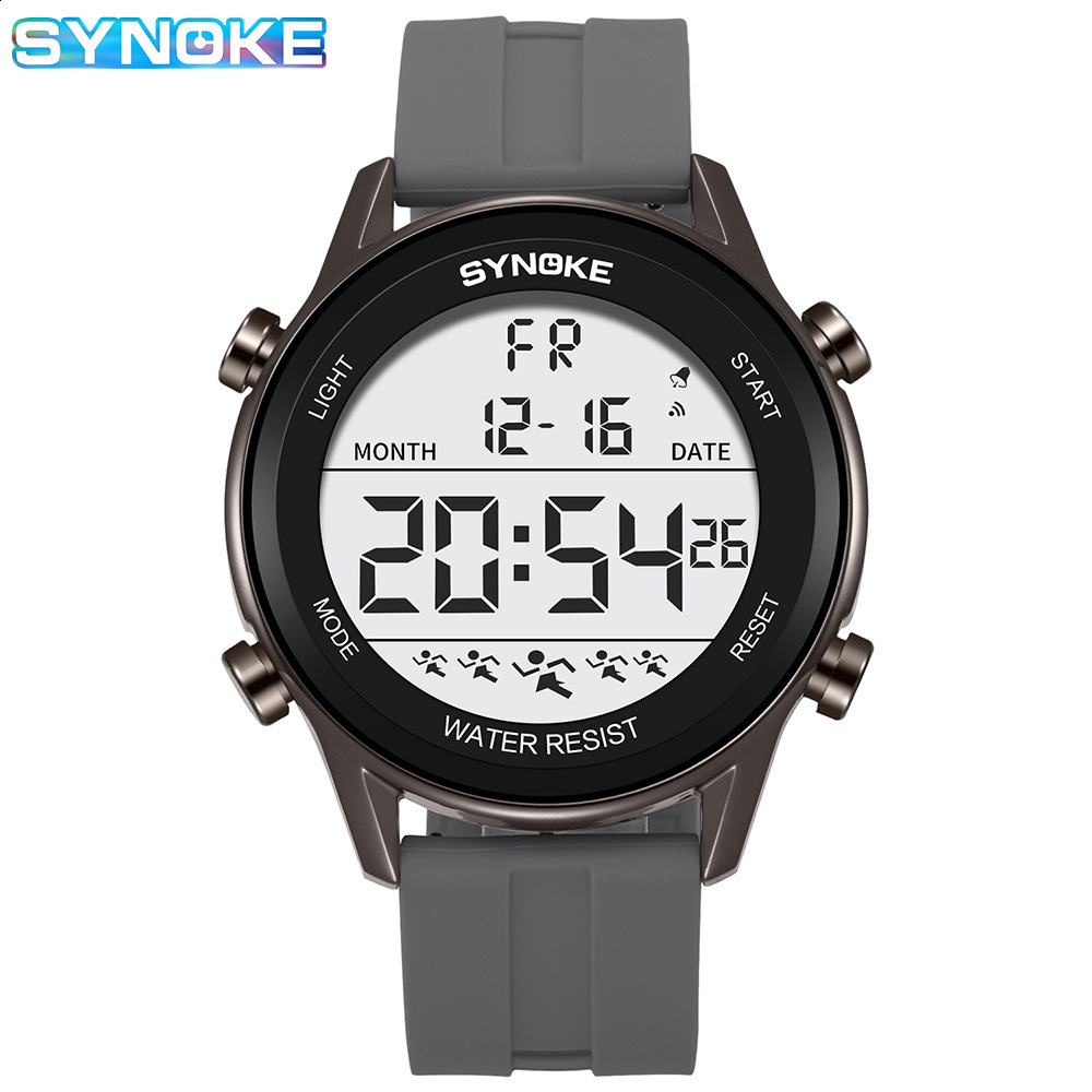 Fashion Watches Men Orange Casual Digital Watches Sports Led Clock Male Automatic Date Watch 1145 Men's Wristwatch Waterproof Y19052103