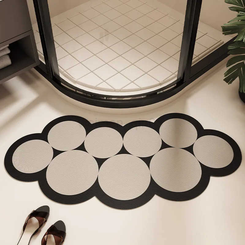 New Arc shaped Super Absorbent Bathroom Mat Non-Slip Diatom Mud Toilet Pad Quick-Drying Floor Mat Bath Mat H260316