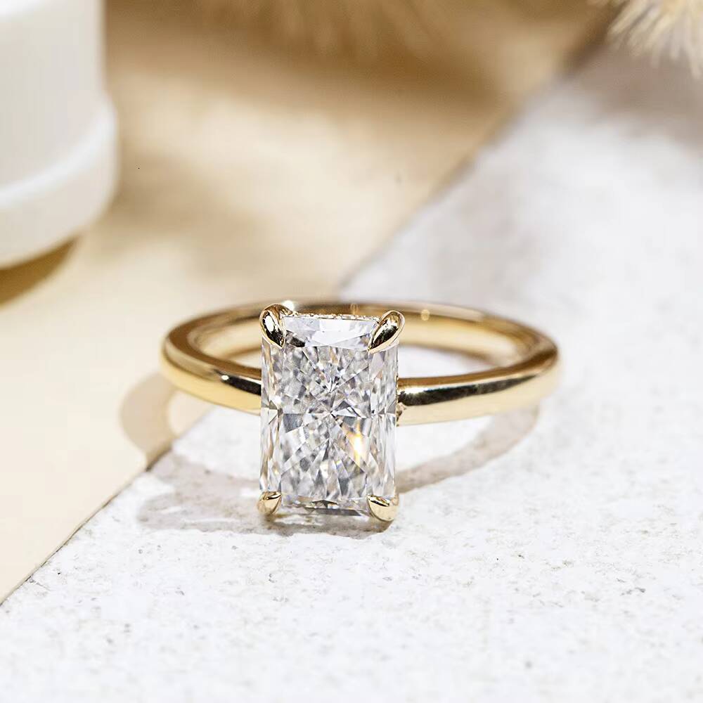 MSR-2052 Fine Jewelry 14K Gold Luxury Engagement Ring IGI Certificate Radiant Cut 3CT D VS1 Lab Grown Diamond Ring
