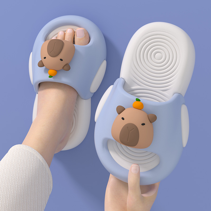 Cute Cartoon Capybara Slippers Kids Soft EVA Non-slip Summer Beach House Shoes Indoor Outdoor for Men Women