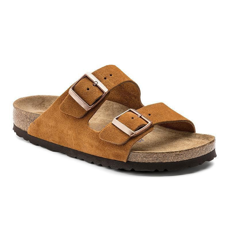 TEEMAZZI New hot free shipping designer slippers for mens womens flat slippers brown black blue red beige Fashionable and versatile cork flat sandals