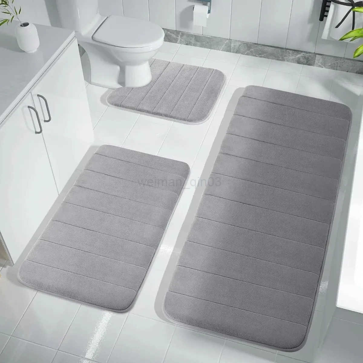 Memory Foam Bath Mat Super Absorbent Non-Slip Bathroom Rug for Shower Tub H260316