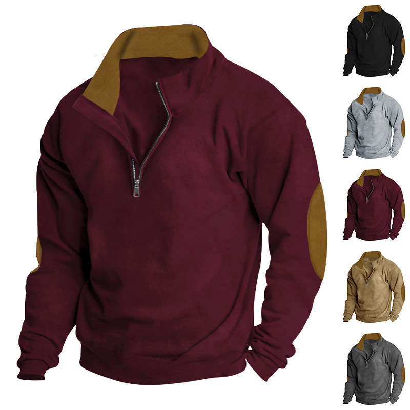 Spring And Autumn European Polo Designer Hoodie Size Designer T-shirt Men's Outdoor Casual Embroidered Colorblock Stand Collar Long Sleeve Swea In Stock