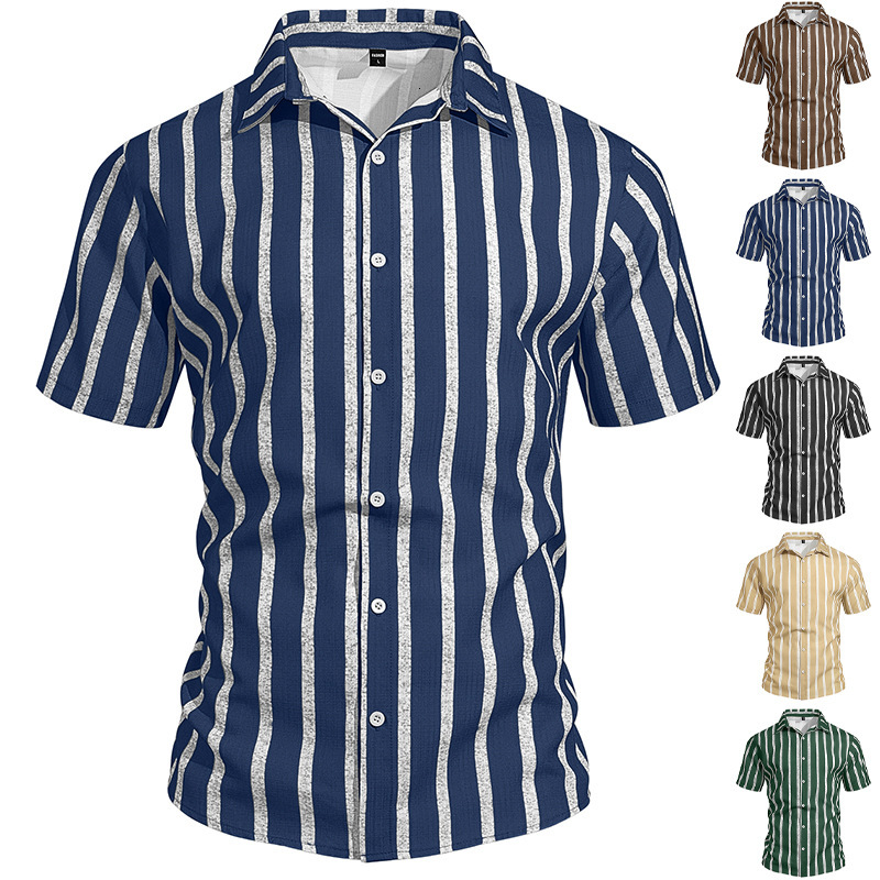European And American Polo Summer New Style Collar Striped Vacation Shortsleeve Shirt Beach Shortsleeve Designer Designer T-shirt Hoodie For Men
