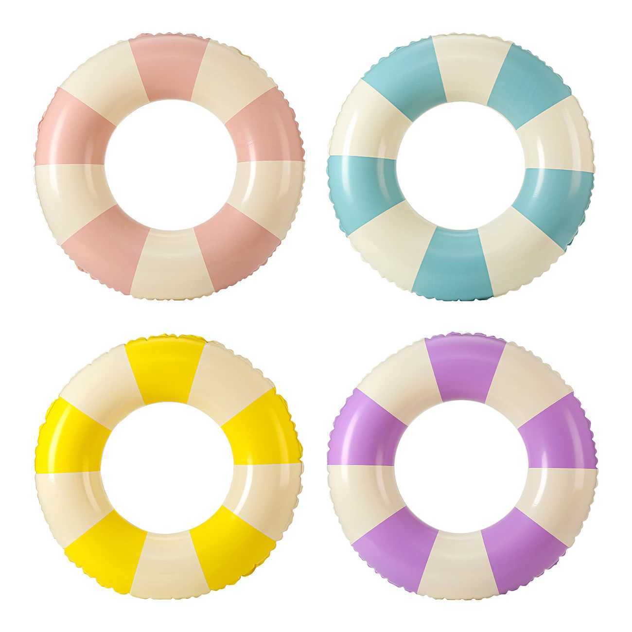 1PC Ins Style Macaron Inflatable Swimming Ring Adult Kids Thickened Pool Float Summer Pool Party Water Toy M260316