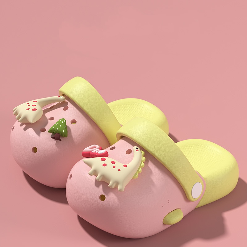 Kids Dinosaur Clogs Cute Dino Decor Lightweight Waterproof Non-slip EVA Boys Girls Summer Beach Pool Shoes Breathable Casual Home Birthday Gift