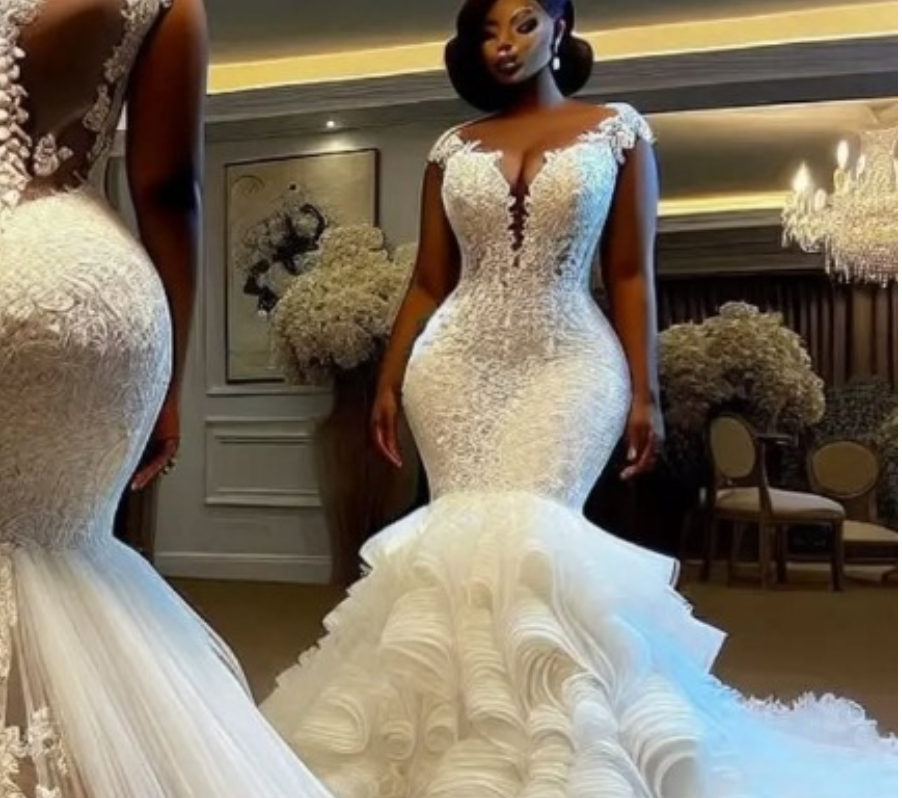 2026 Vintage Romantic Mermaid Wedding Dresses Applique Lace Sheer v Neck Bride Dress vestidos novia robe de mariage