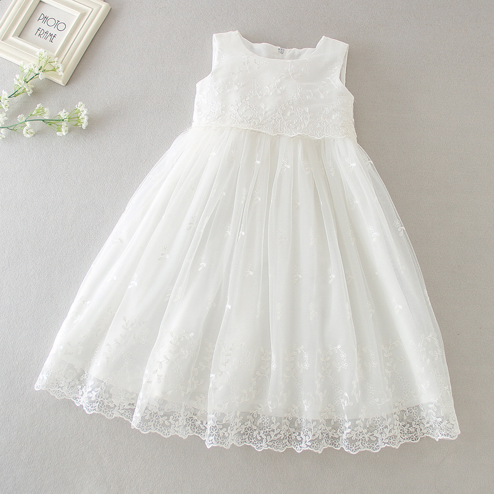 Embroidered Prom Baby Girl Baptism Dress Christening with Bonnet Lace Dresses 251111