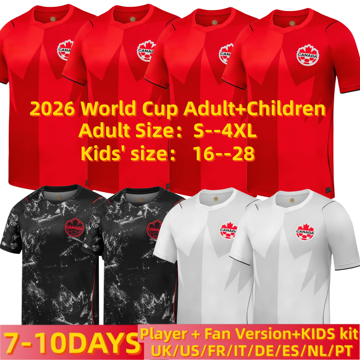 4XL 2026 World Cup Canada Soccer Jerseys national team 26 27 DAVIES J.DAVID LARIN UGBO CAVALLINI MILLAR EUSTAQUIO FRASER football shirt home player version RED
