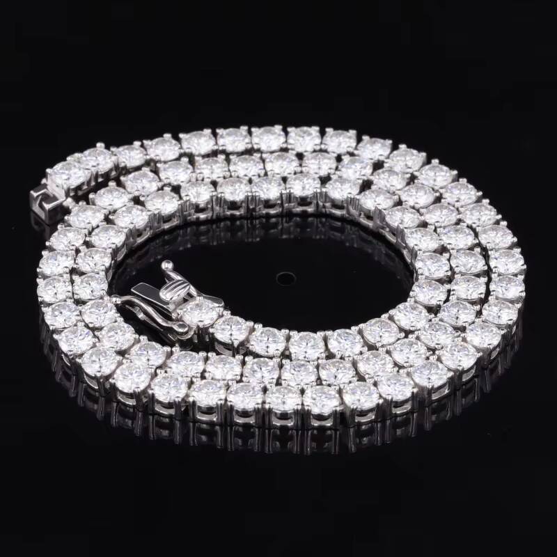 Starsgem Moissanite Diamond Setting Very Shining 3mm 4mm 5mm 6mm Moissanite Tennis Necklace for Gift