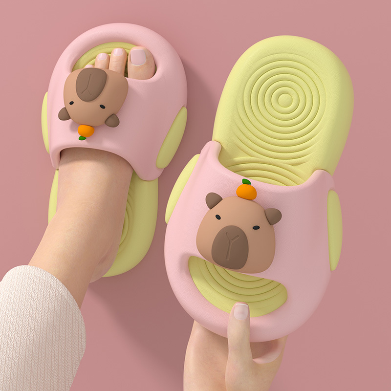 Cute Cartoon Capybara Slippers Kids Soft EVA Non-slip Summer Beach House Shoes Indoor Outdoor for Men Women