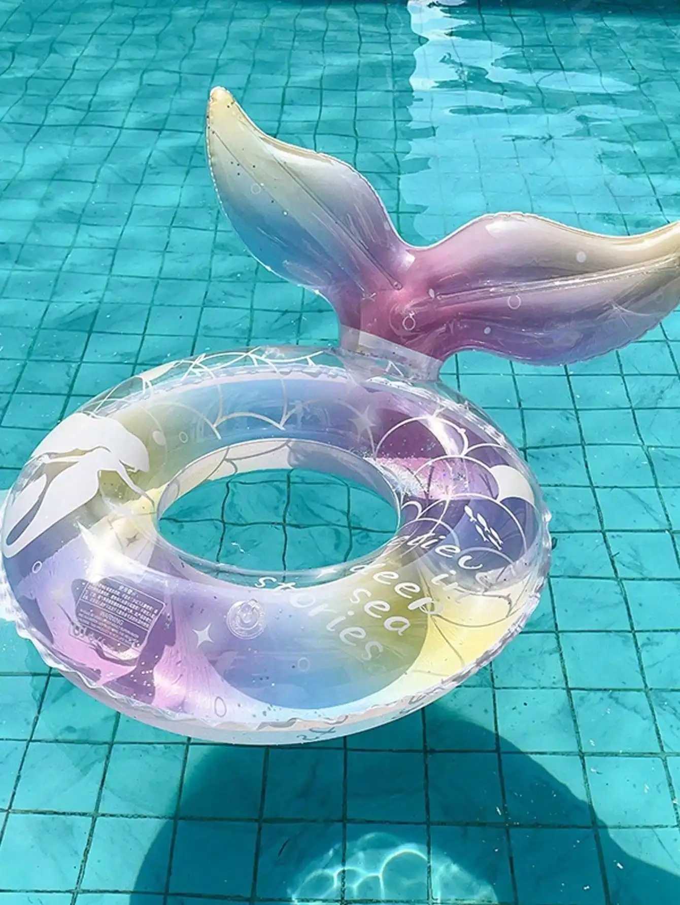 1Pcs Mermaid Underarm Swimming Ring Transparent Thickened Glitter Buoyancy Swimming Ring M260316