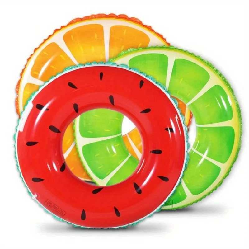 Fun Fruit-Shaped Swimming Ring for Adults - Vibrant Summer Pool Beach Float Durable PVC Perfect for Photos Pool Parties M260316